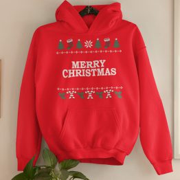Kerst Hoodie Rood Candy Cane Merry Christmas 2