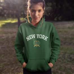 New York Hoodie University Groen