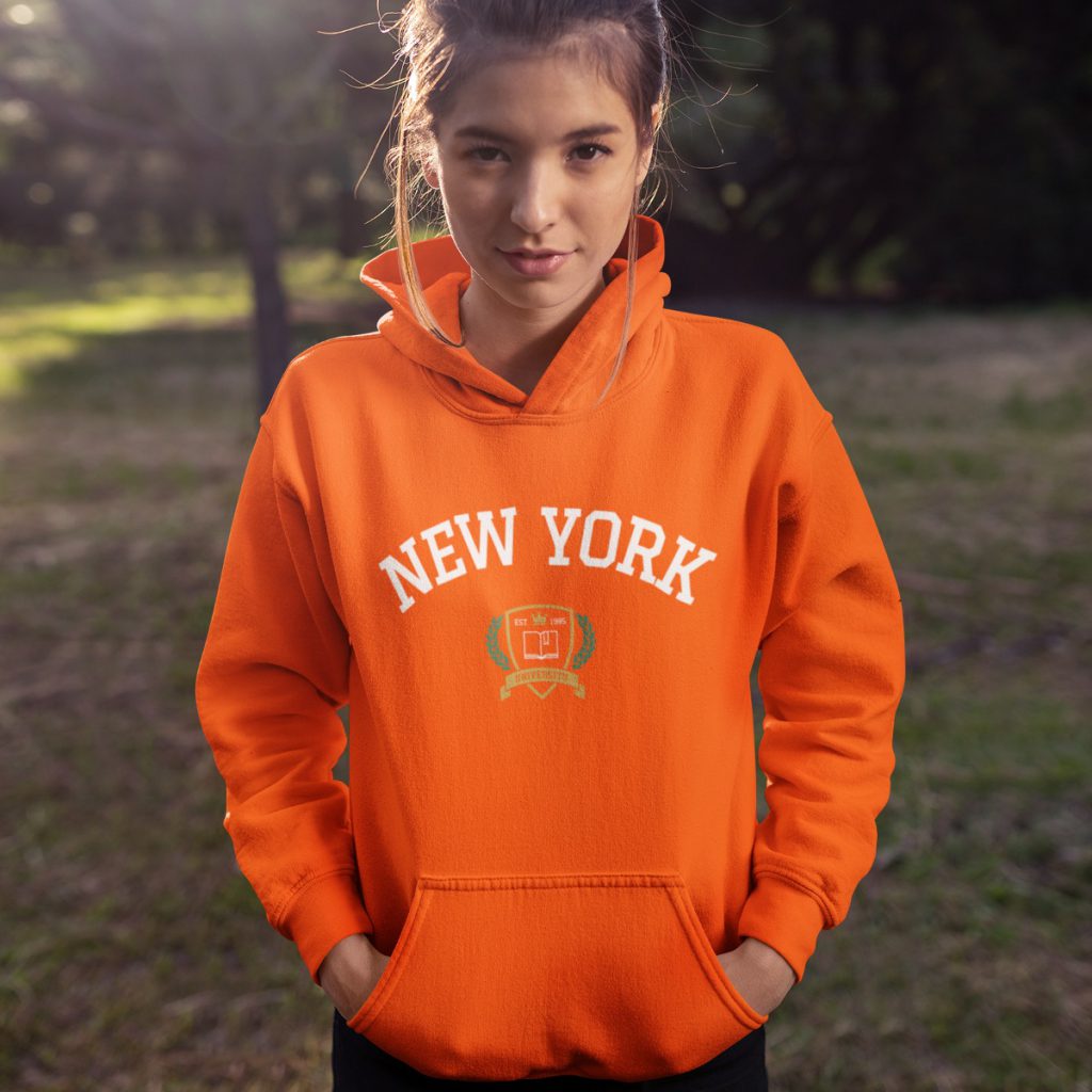New York Hoodie University Oranje