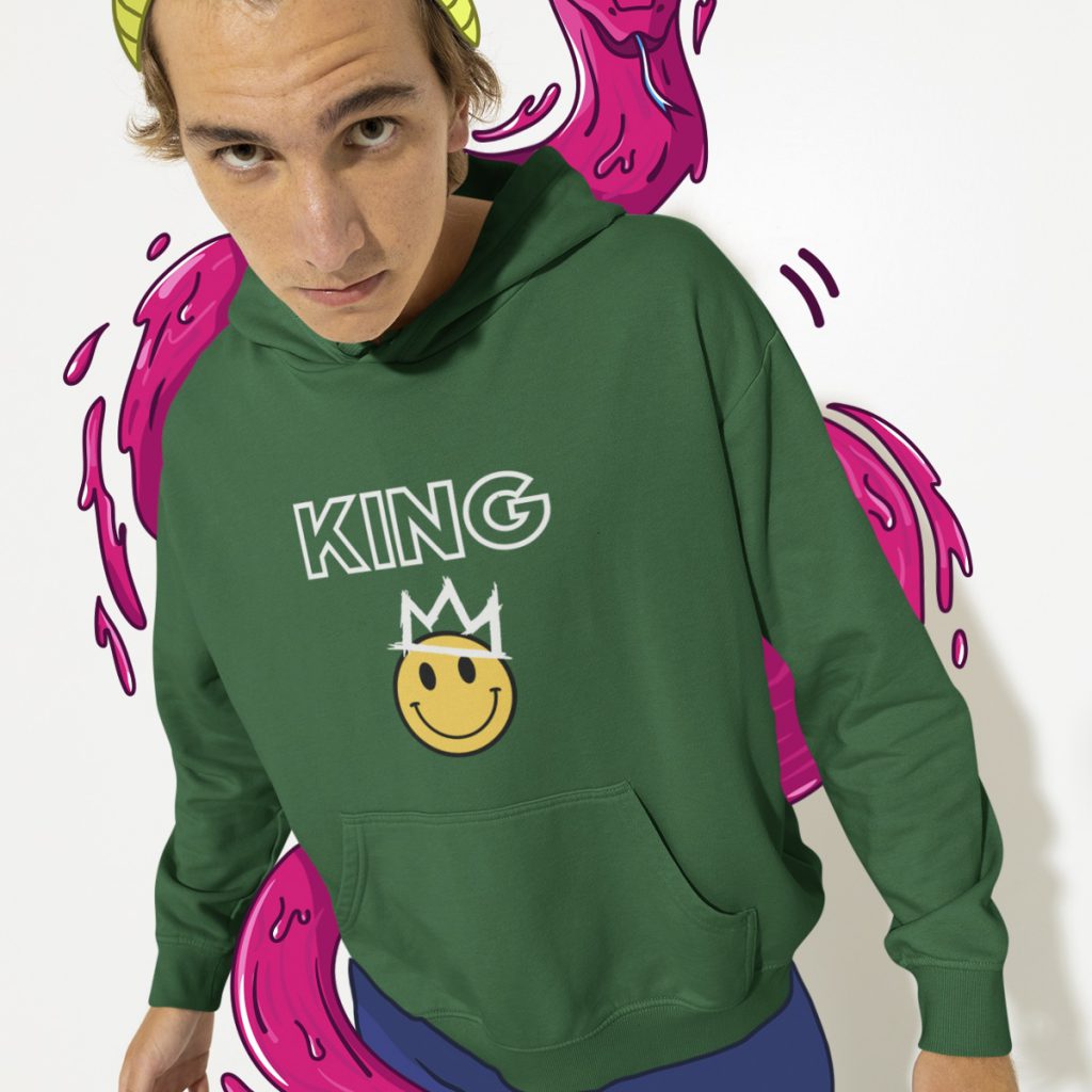 King Hoodie Smiley Crown Groen