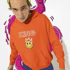 King Hoodie Smiley Crown Oranje