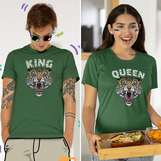 King Queen T-Shirt Tiger Groen