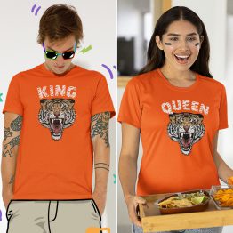King Queen T-Shirt Tiger Oranje
