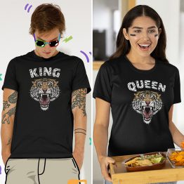 King Queen T-Shirt Tiger Zwart