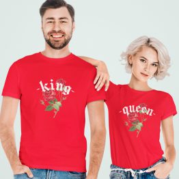 King Queen T-Shirts Rose Dagger Rood