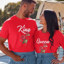 King Queen T-shirts Rose Rood