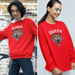 King Queen Trui Tiger Rood