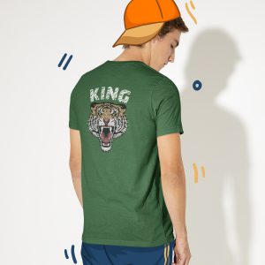 King T-shirt Tiger Back Groen