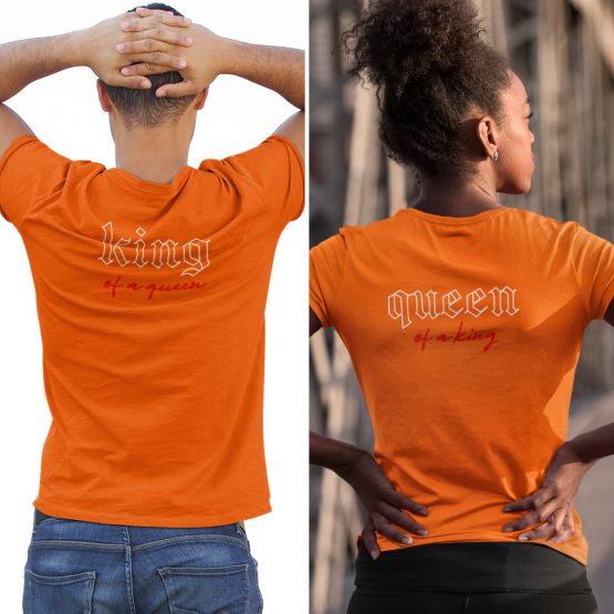 King of a Queen T-Shirt Back Oranje