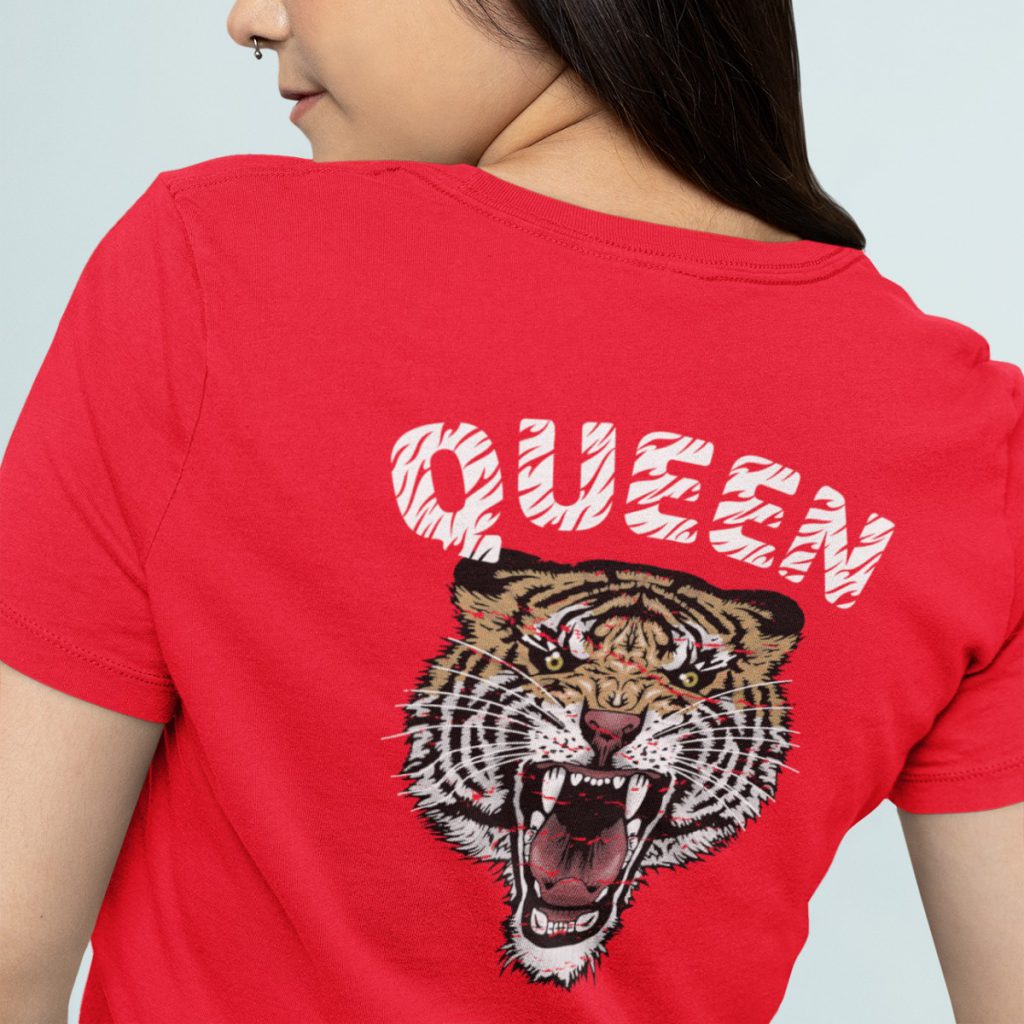 Queen T-shirt Tiger Back Rood