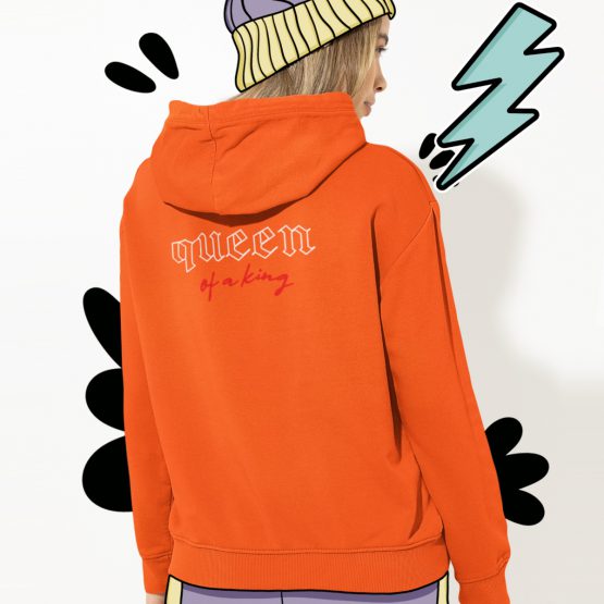 Queen of a King Hoodie Gothic Back Oranje