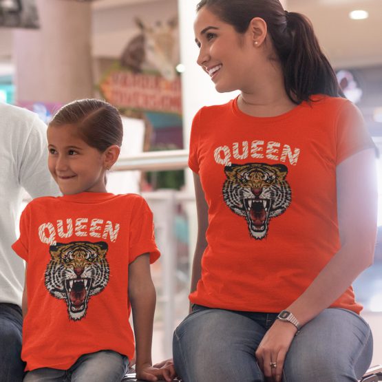 Twinning T-shirts Moeder Dochter Tiger Oranje