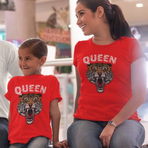 Twinning T-shirts Moeder Dochter Tiger Rood