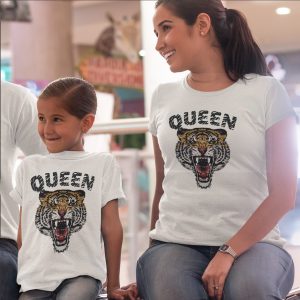 Twinning T-shirts Moeder Dochter Tiger Wit