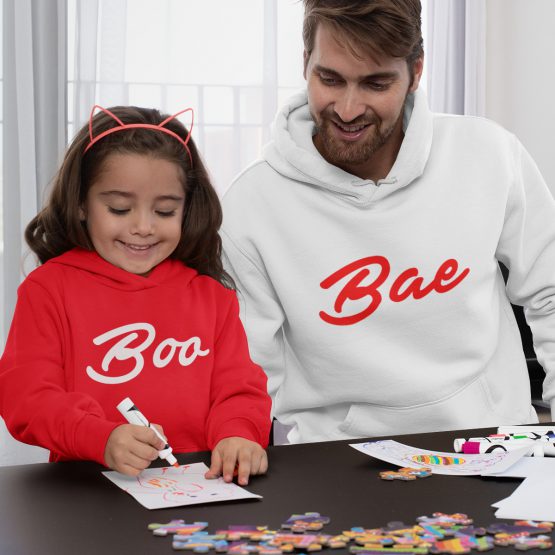 Vader Dochter Hoodies Bae Boo Rood Wit
