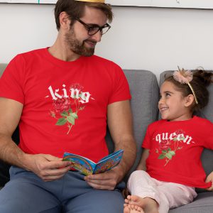 Vader Dochter T-shirts King Queen Rose Dagger Rood