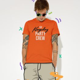 Oranje Koningsdag T-shirt Kingsday Party Crew Heren