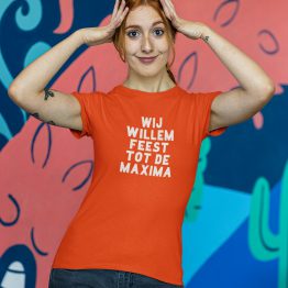 Oranje Koningsdag T-shirt Wij Willem Feest Dames