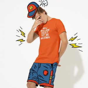 Oranje Koningsdag T-shirt Wij Willem Feest Heren