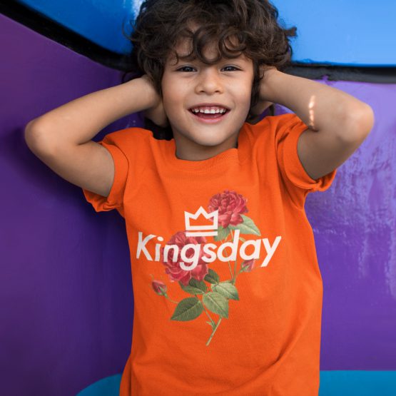 Oranje Koningsdag T-shirt Kind Kingsday Rose