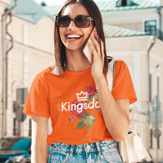 Oranje Koningsdag T-shirt Kingsday Rose Dames
