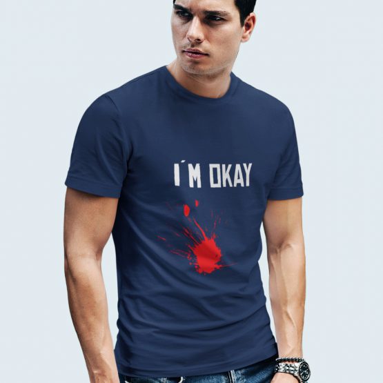 Grappig T-Shirt I'm Okay Blauw