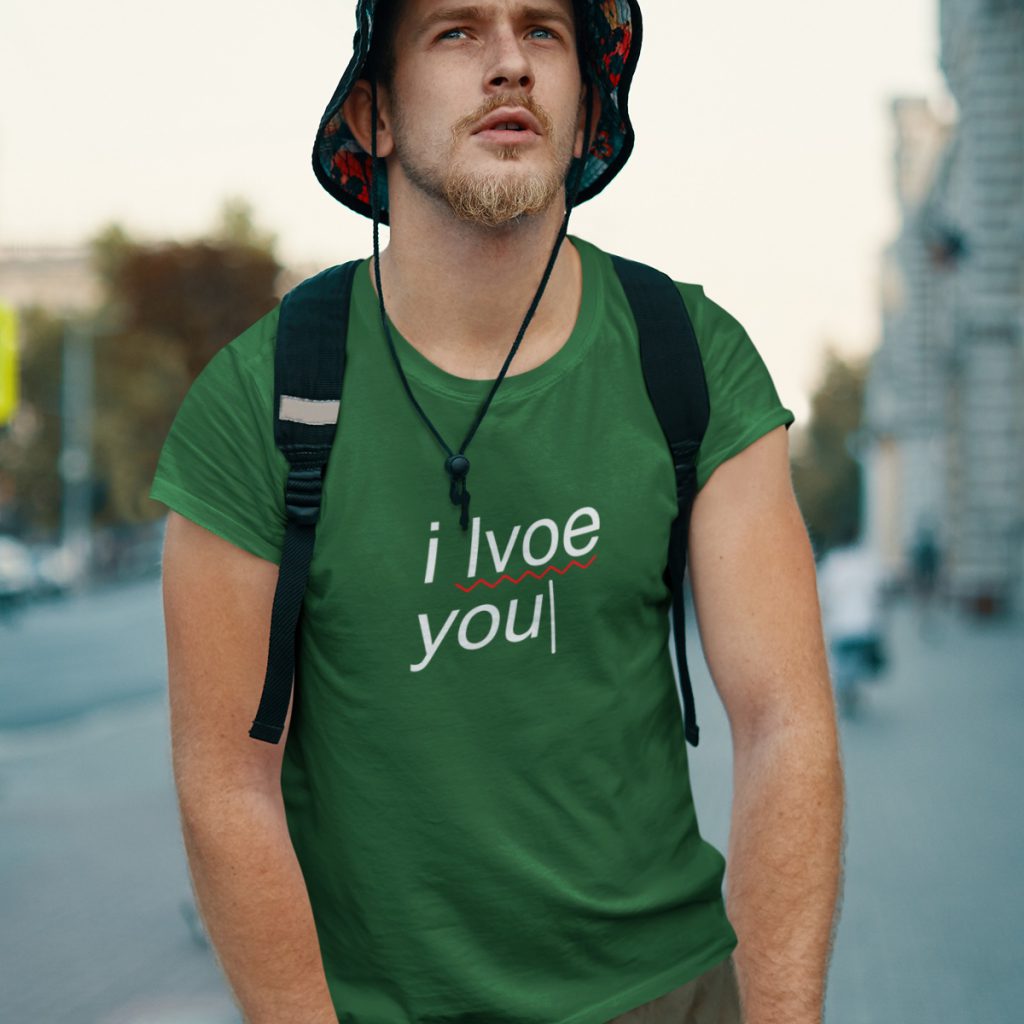 Grappig T-Shirt I Love You Groen