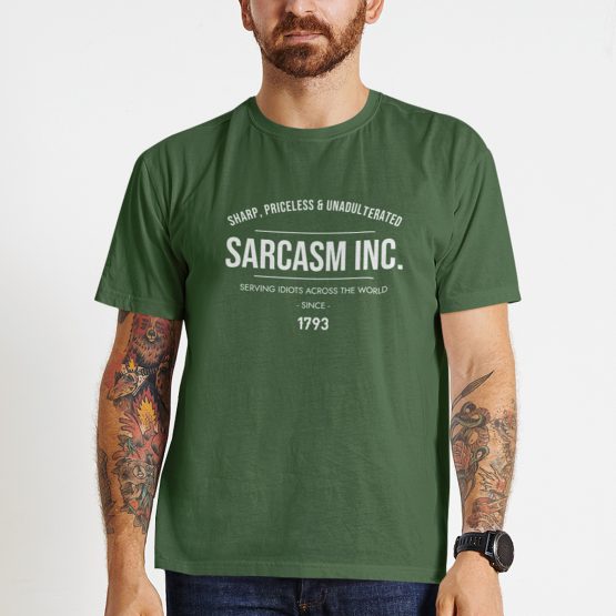 Grappig T-Shirt Sarcasm Inc Groen