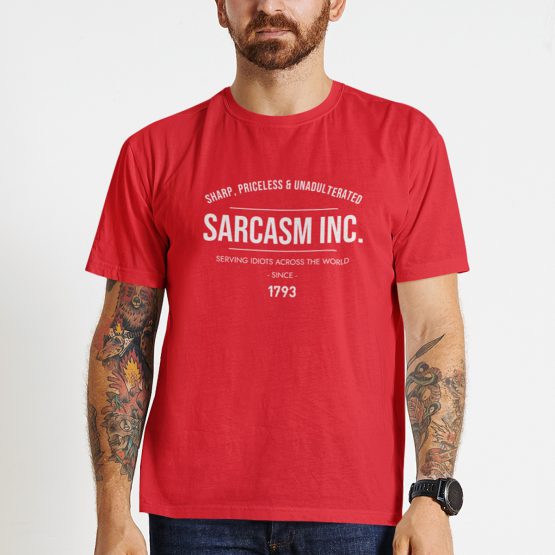 Grappig T-Shirt Sarcasm Inc Rood