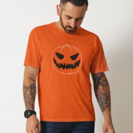 Halloween T-shirt Pompoen Black White Oranje 2