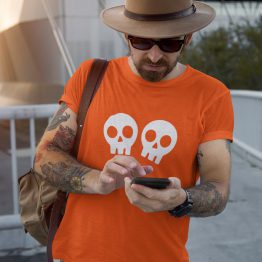 Halloween T-shirt Skulls Oranje