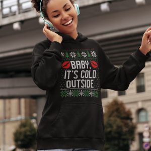Foute Kerst Hoodie Zwart Baby It's Cold Outside