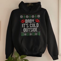 Foute Kerst Hoodie Zwart Baby It's Cold Outside Product