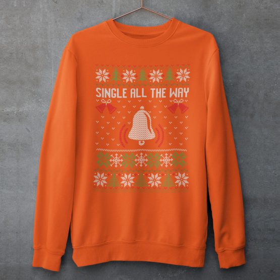 Foute Kersttrui Oranje Single All The Way Product
