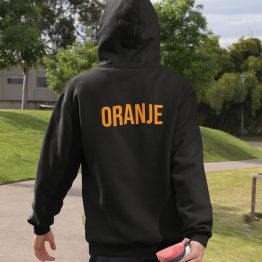 Zwarte Koningsdag Hoodie Met Tekst Oranje Back in Oranje
