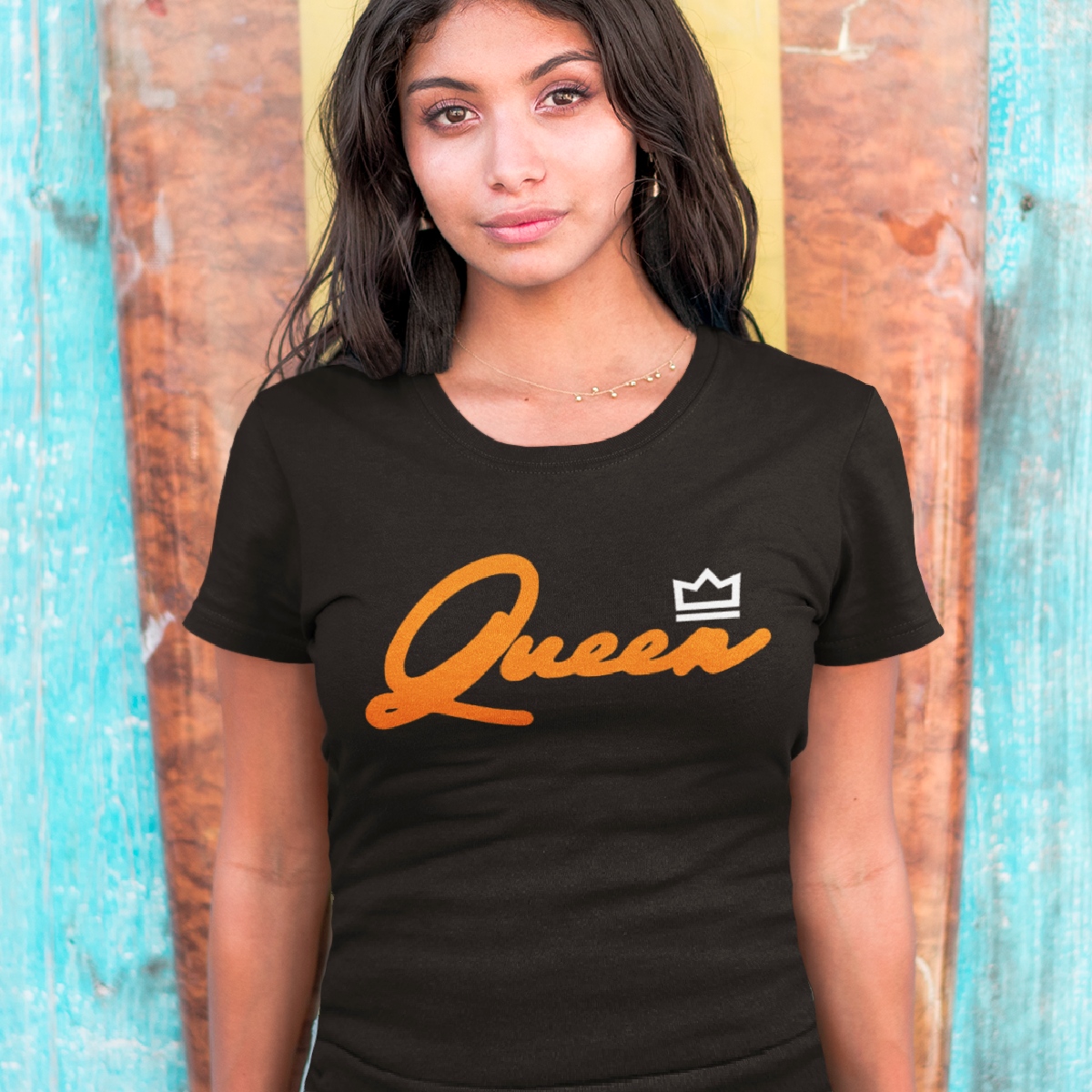 Queen T-shirt - Zwart / Oranje | Dames & Heren