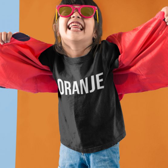 Zwart Koningsdag T-shirt Kind Met Tekst Oranje