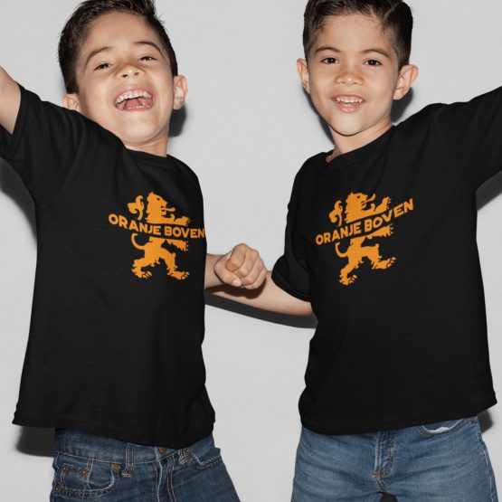 Zwart Koningsdag T-shirt Kind Oranje Boven In Oranje