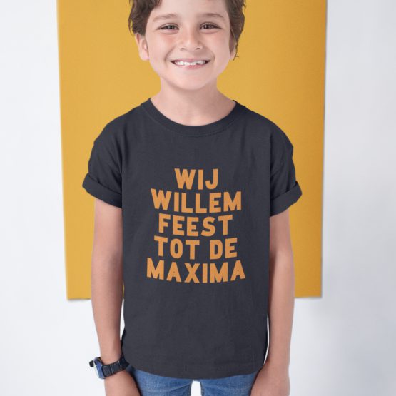 Zwart Koningsdag T-shirt Kind Wij Willem Feest Tot De Maxima