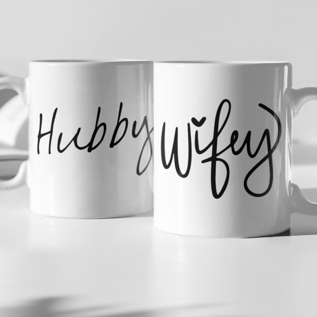 Koffiemokken Set Hubby & Wifey