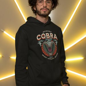 Sport Hoodie Invincible Cobra Power 1982 Zwart