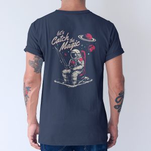 Vayneberg Skate T-shirt Lets Catch The Magic Back Navy
