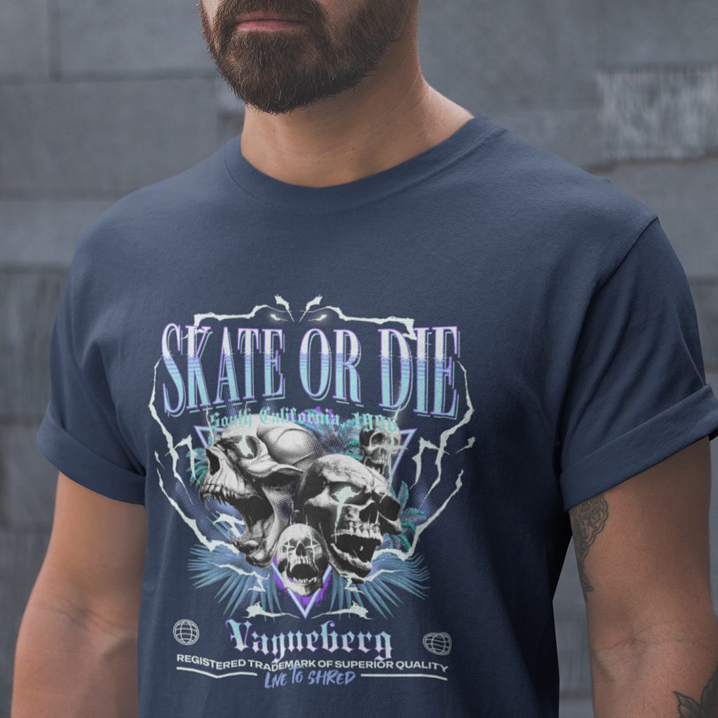 Vayneberg Skate T-shirt Skate Or Die Navy