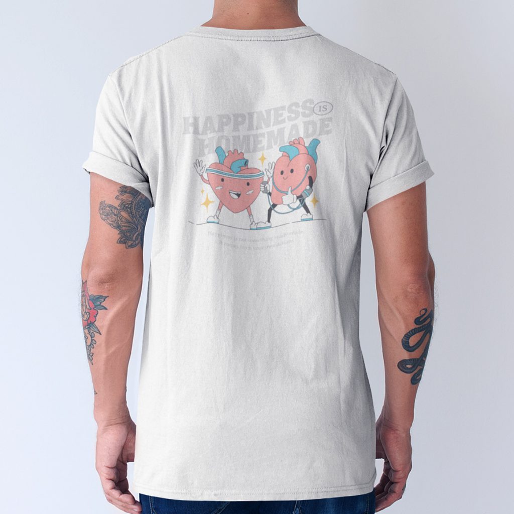 Retro Quote T-shirt Happiness Is Homemade Wit