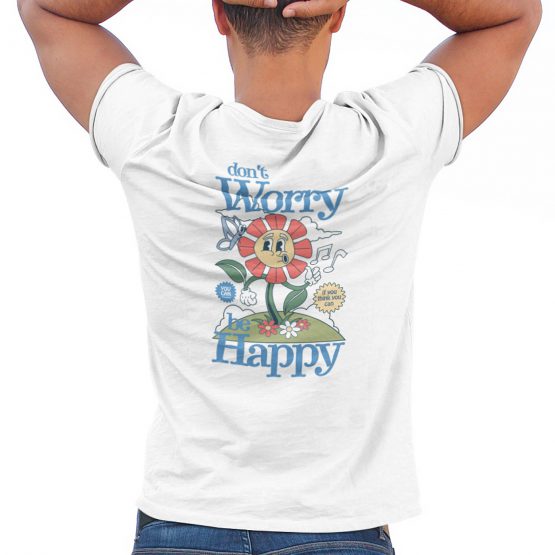 Retro T-shirt Don't Worry Be Happy Wit