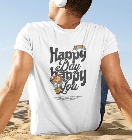 Retro T-shirt Happy Day Happy You Wit