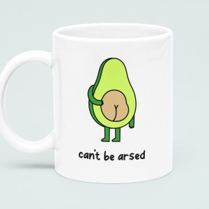 Grappige Mok Sorry Can't Be Arsed Avocado Achterkant