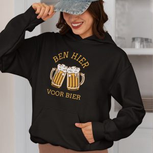 Zwarte EK WK Koningsdag Hoodie Ben Hier Voor Bier