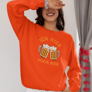 Oranje EK WK Koningsdag Trui Ben Hier Voor Bier