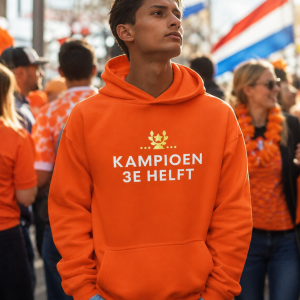 Oranje WK EK Hoodie Kampioen 3e Helft Heren 2